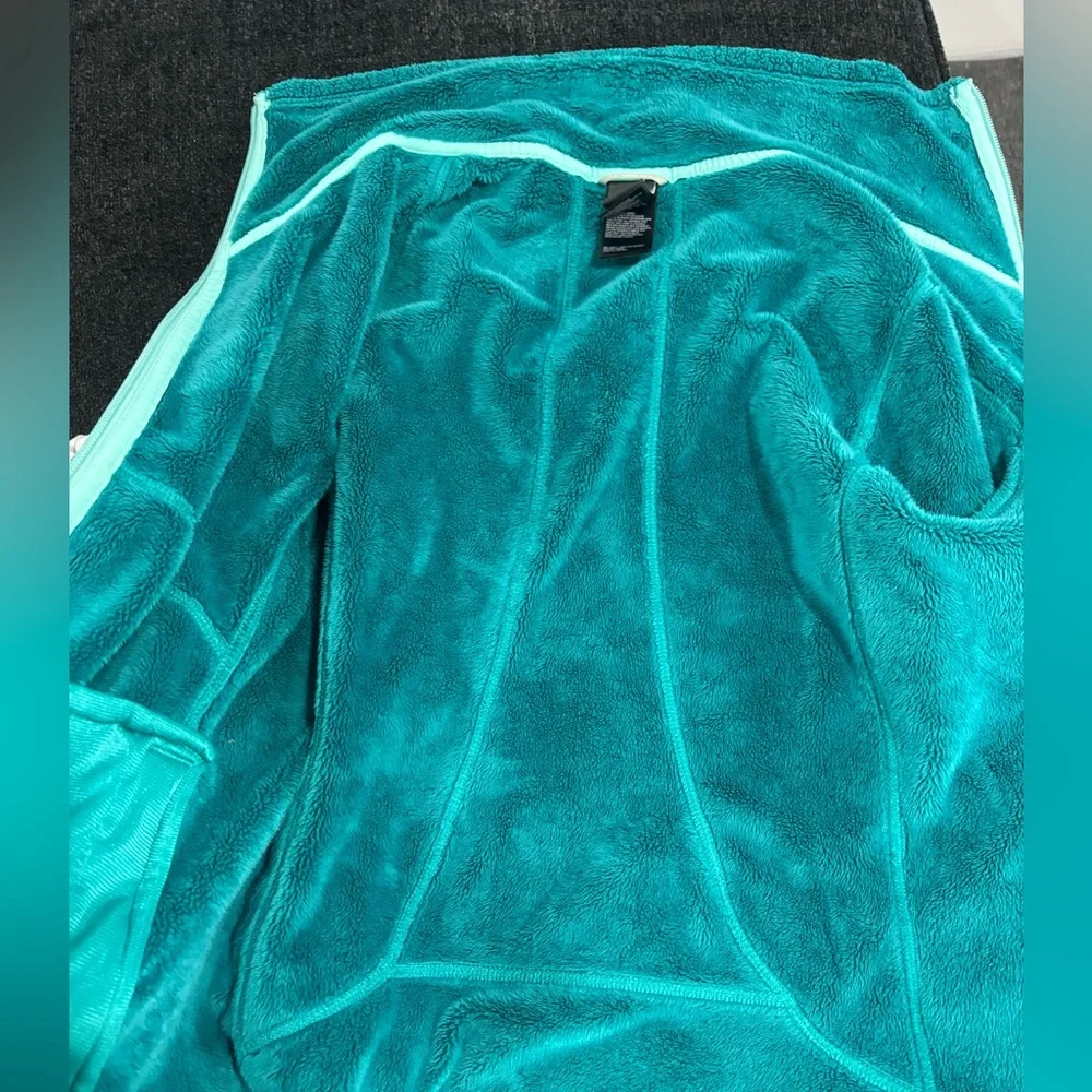 The North Face Sherpa Lined Jacket Size Medium Teal Pockets B1 - Picture 10 of 12